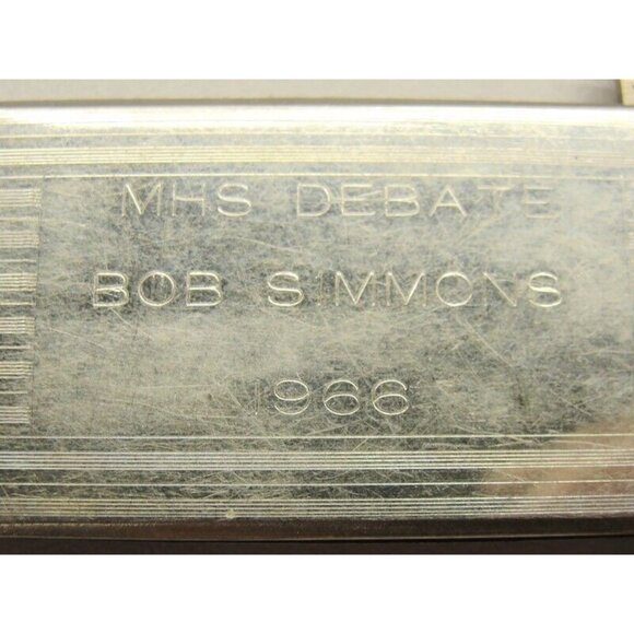 Money Clip "MHS Debate Bob Simmons 1966" Monogramed Knife File Stainless Steel - Picture 7 of 7